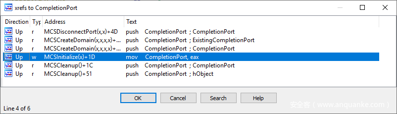 CompletionPort的交叉引用