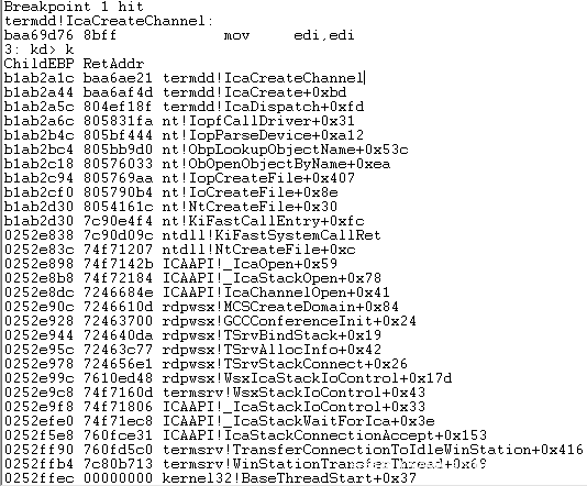 IcaCreateChannel堆栈调用