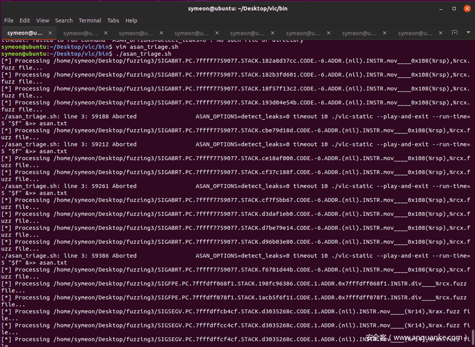 图10:快速分类发现崩溃的honggfuzz 图10:快速分类发现崩溃的honggfuzz
