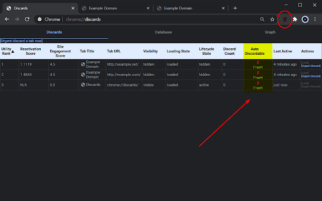 Disable automatic tab discarding