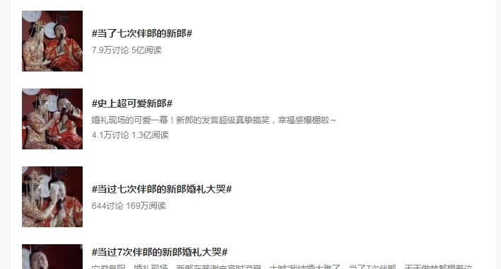 婚礼上新郎播放