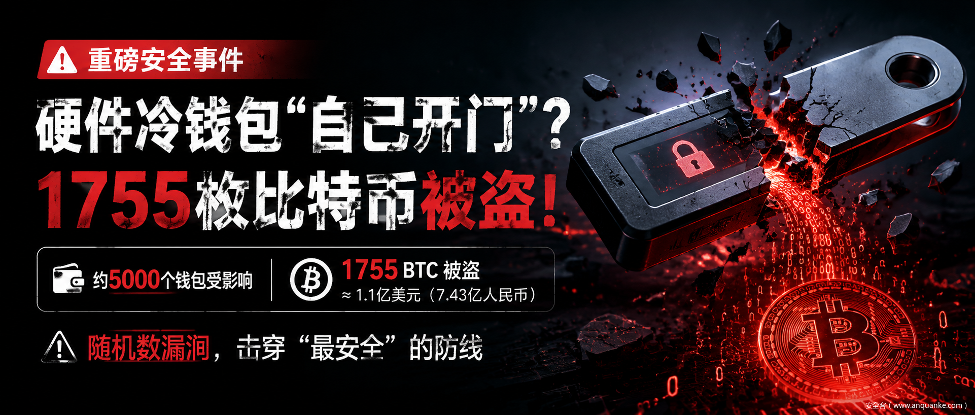1755枚比特币一夜蒸发：1.1亿美元"冷存储"神话，碎在一个不随机的随机数上